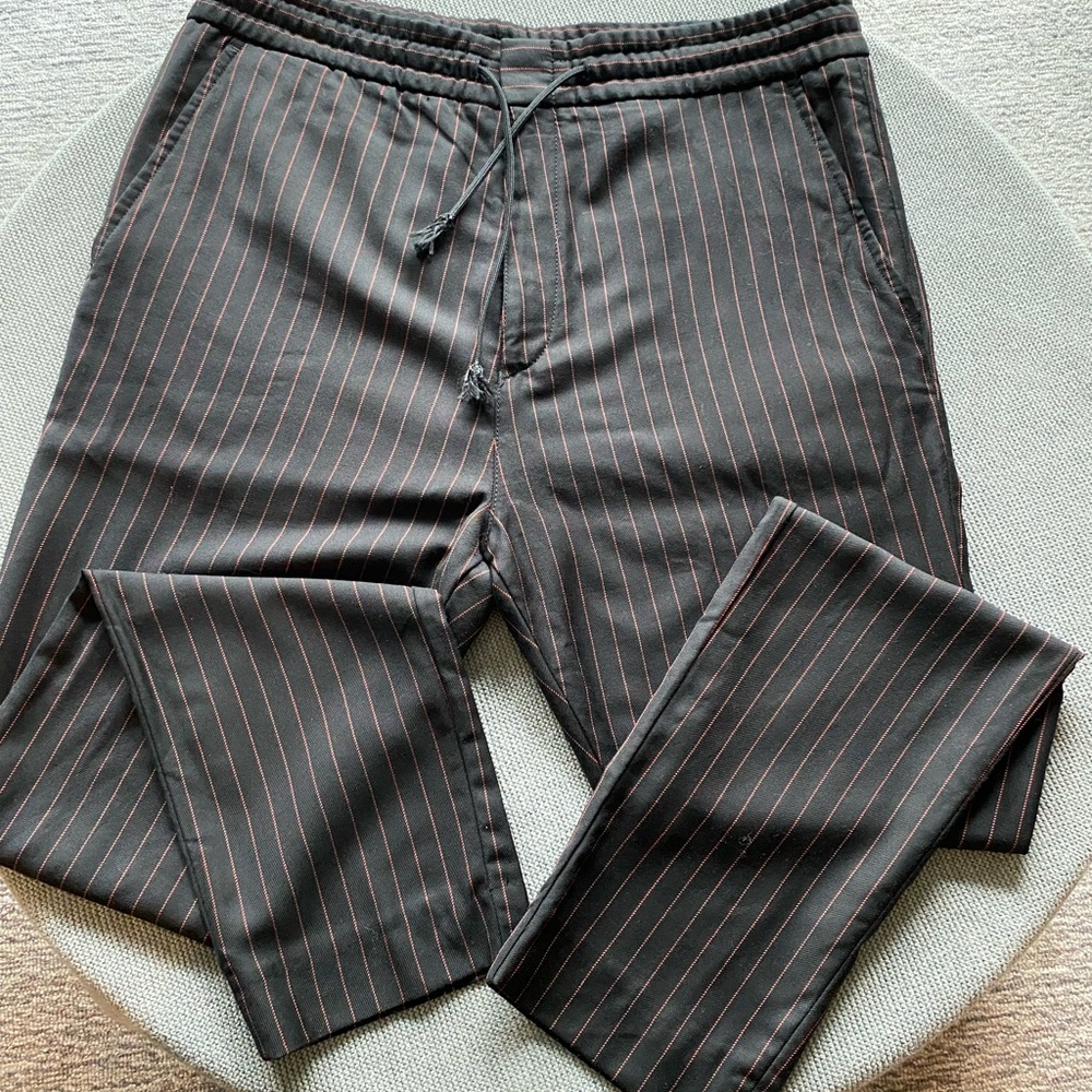 Hugo Boss unisex Striped Black with red stripes skinny leg Pants